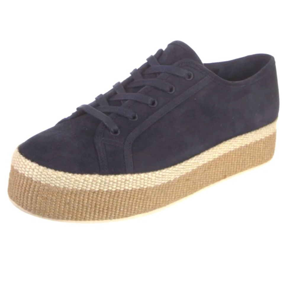 Vince blue suede sneakers with hemp trim